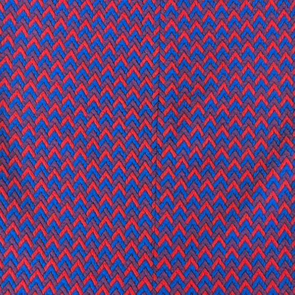 American Apparel Chevron Print Red Blue Bodycon Pencil Midi Skirt Women’s Small - Picture 8 of 8